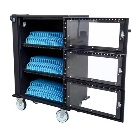 60-Device Charging Cart · Glass Door
