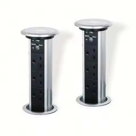 UK Pop-up Desk Socket · Lamp