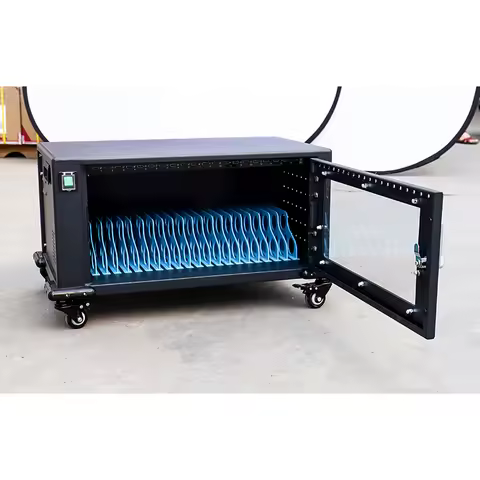 20-Device Charging Cart · Glass Door
