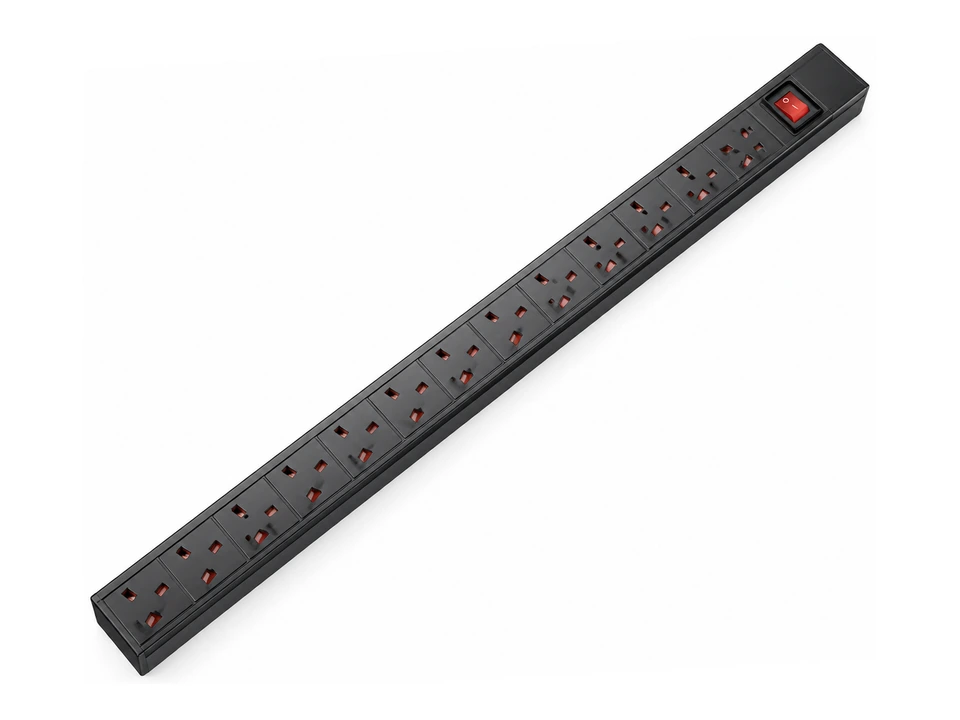 12-Outlet UK Rack PDU — AI-generated concept rendering