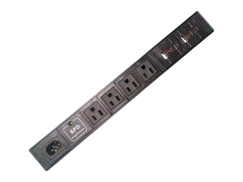 4-Outlet US Rack PDU · Surge Protection