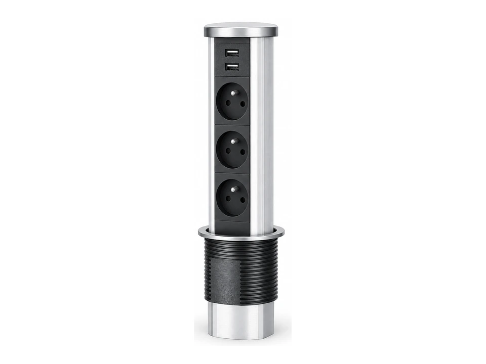 French Pop-up Desk Socket — AI-generated concept rendering
