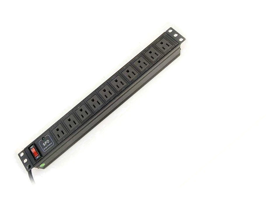 10-Outlet US Rack PDU · Surge Protection